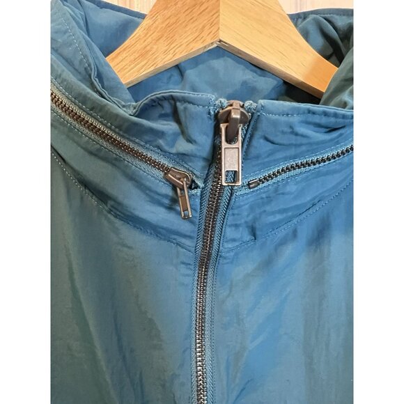 Spiritual Gangster Natasha Full Zip Long Jacket Small Blue Oversized Trench Hood - Picture 6 of 11